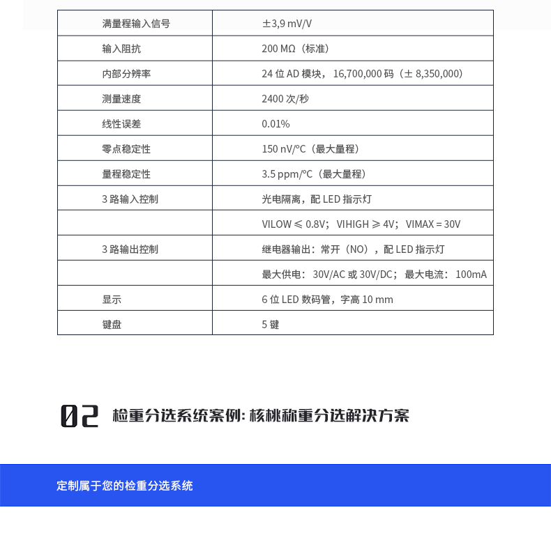 分選機(jī)稱重傳感器