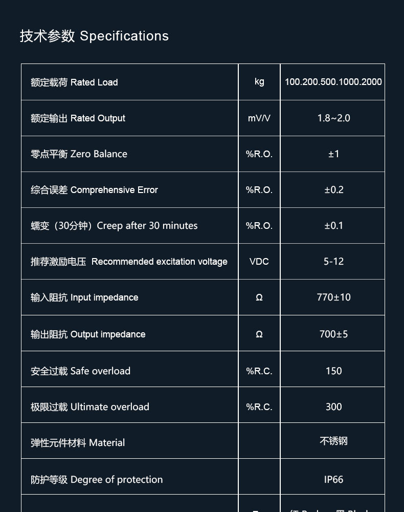 拉伸型圓板式稱重測力傳感器