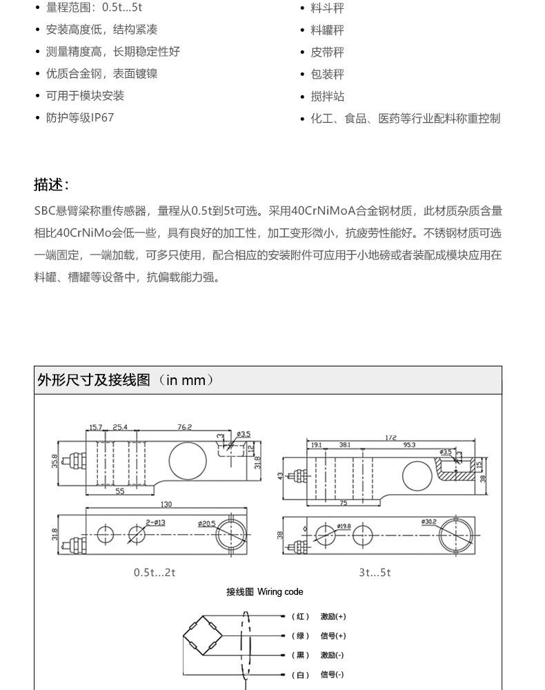 小地磅用傳感器